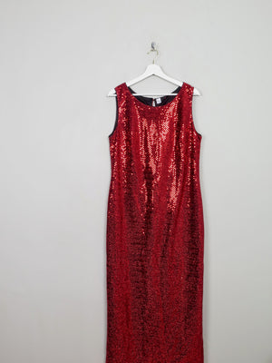 Vintage Red Sequin Dress 14