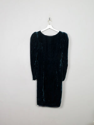 Vintage Emerald Green Velvet Dress S