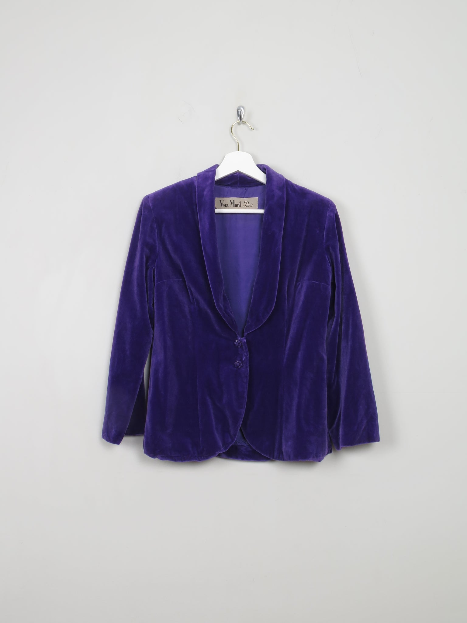 Women's Vintage Purple Vera Mont Velvet Jacket S