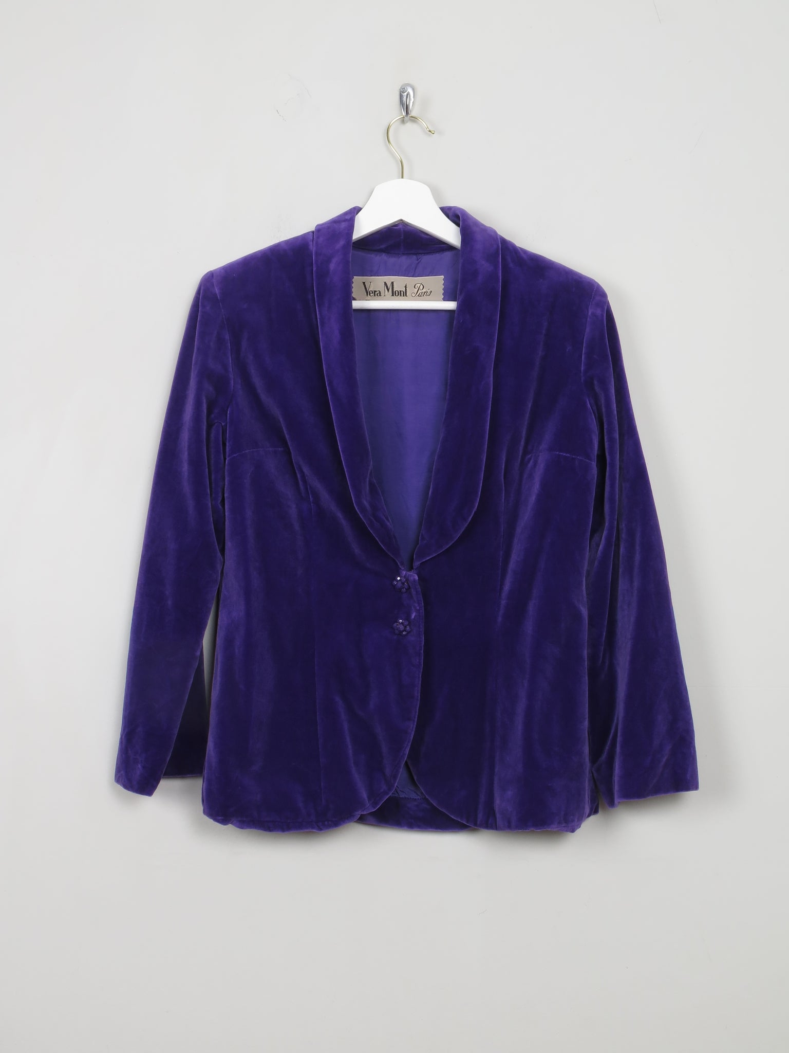 Women's Vintage Purple Vera Mont Velvet Jacket S