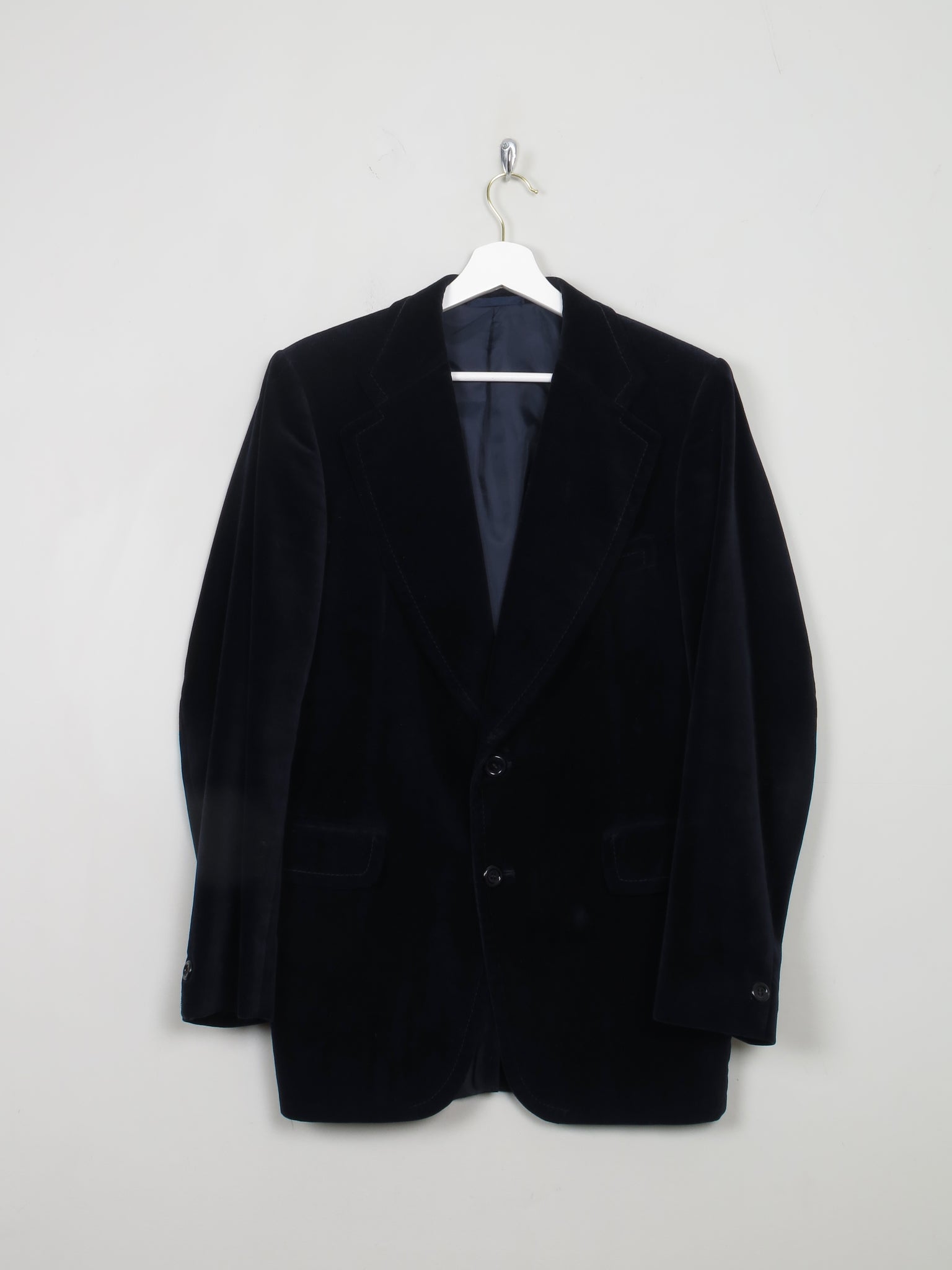 Men's Vintage Navy Velvet Jacket S/38