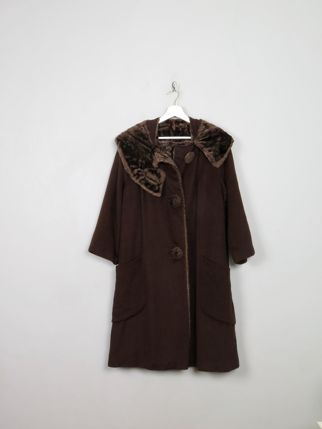 Women's Vintage Brown 1950s Swing Coat S/M