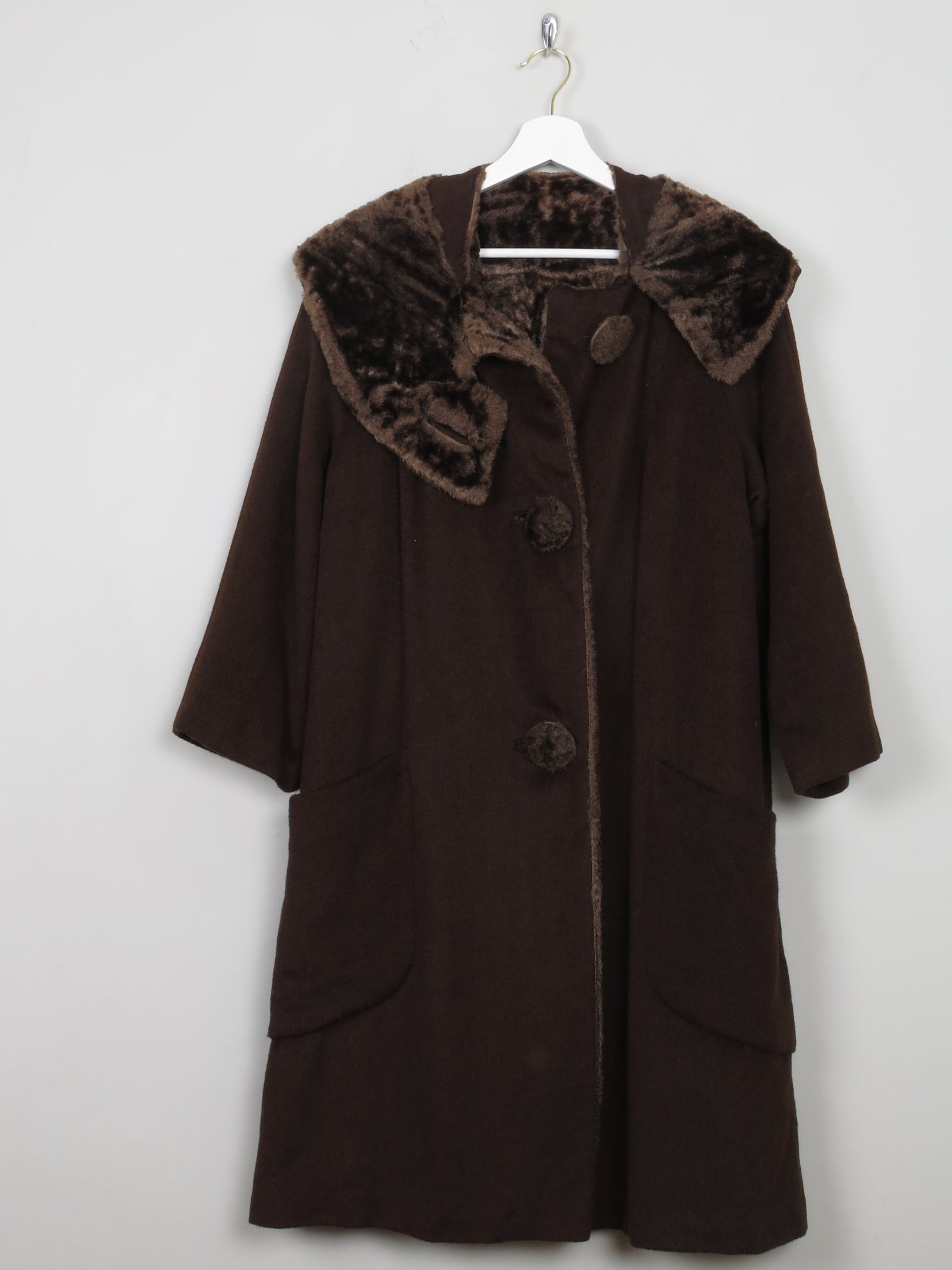 Women's Vintage Brown 1950s Swing Coat S/M