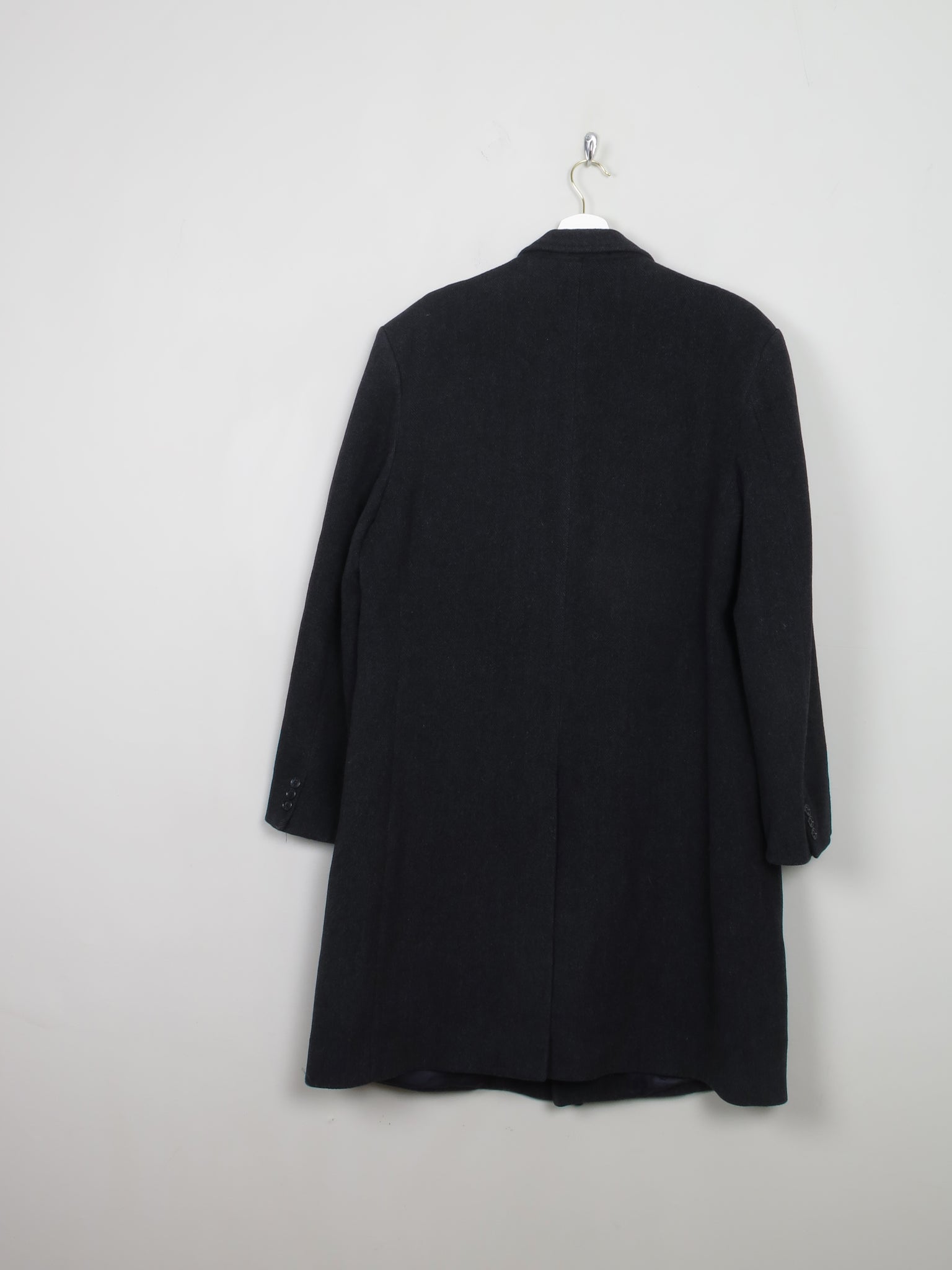 Men's Vintage Navy Wool Overcoat L/44