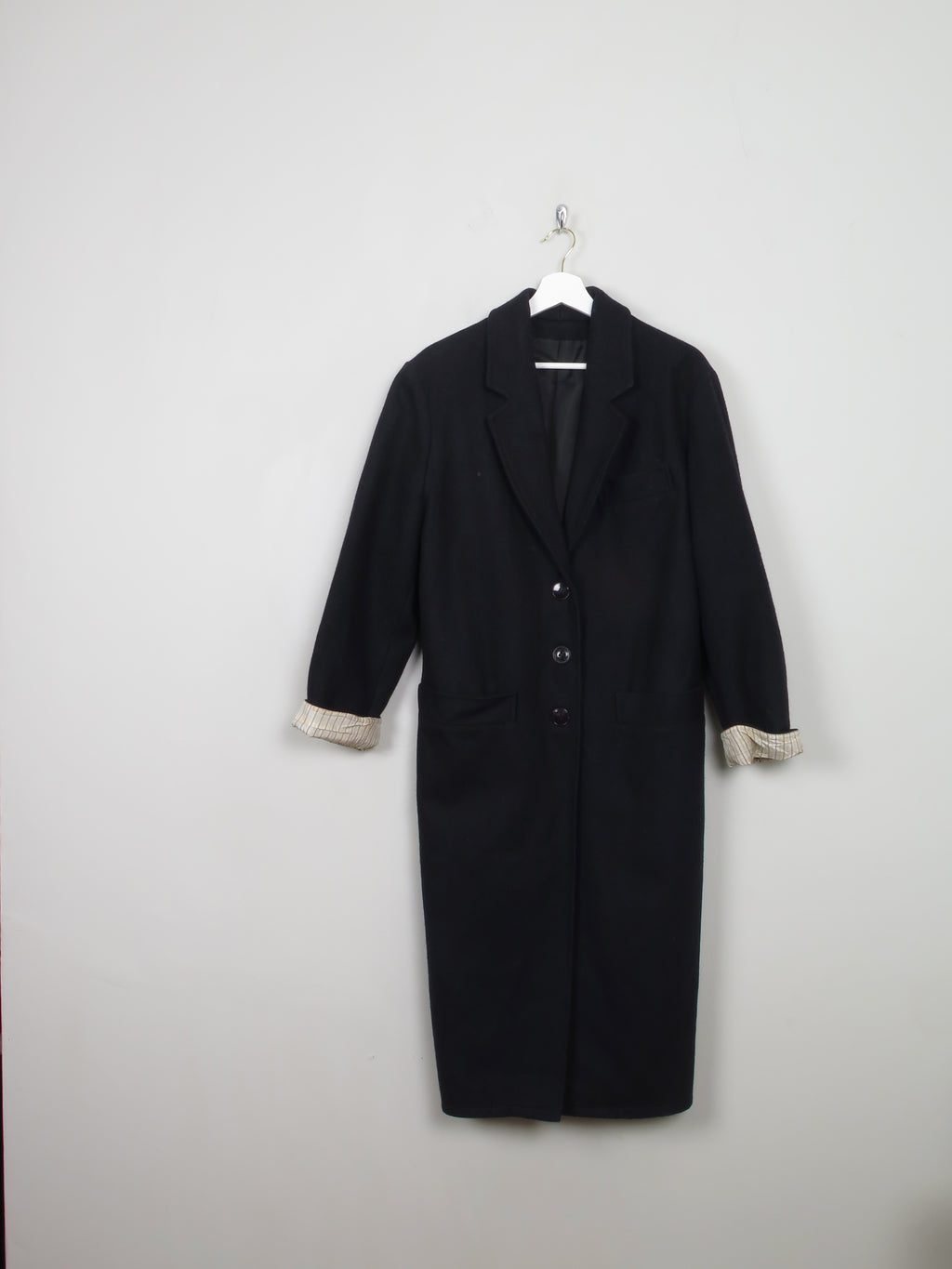 Women's Vintage Navy Wool Coat S/M