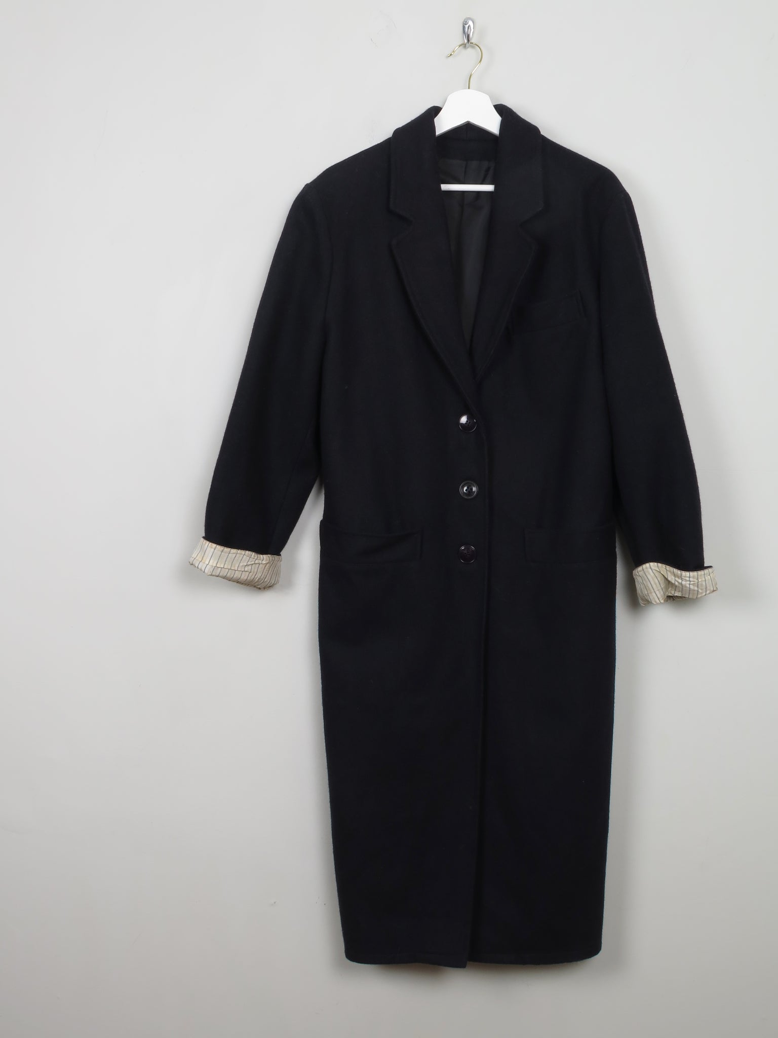 Women's Vintage Navy Wool Coat S/M