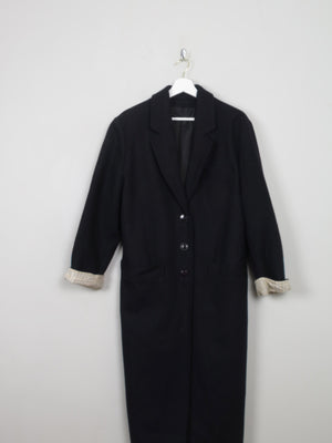 Women's Vintage Navy Wool Coat S/M