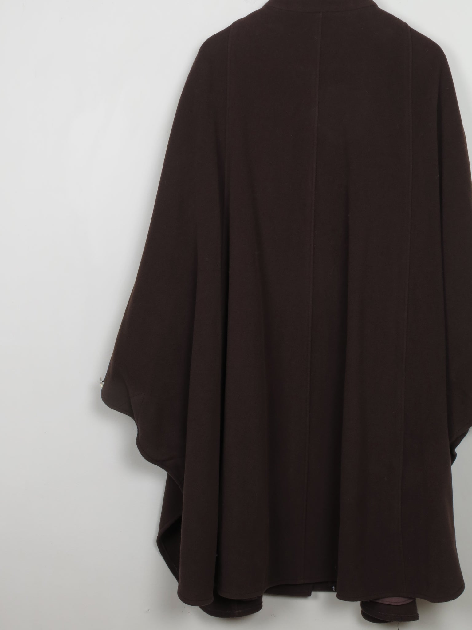 Women's Vintage Brown Cape Coat With Cashmere M/L