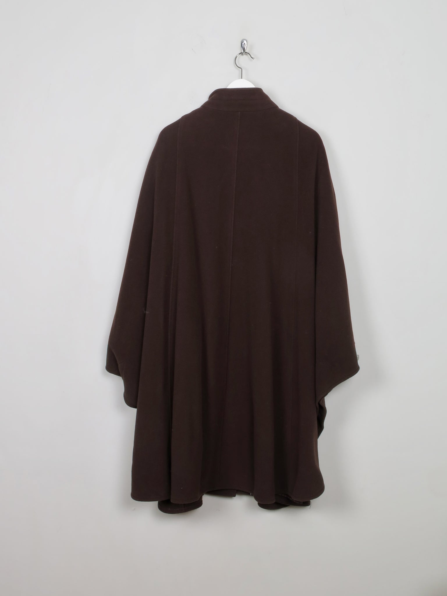 Women's Vintage Brown Cape Coat With Cashmere M/L