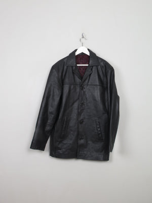 Men's Vintage Black Leather Jacket M