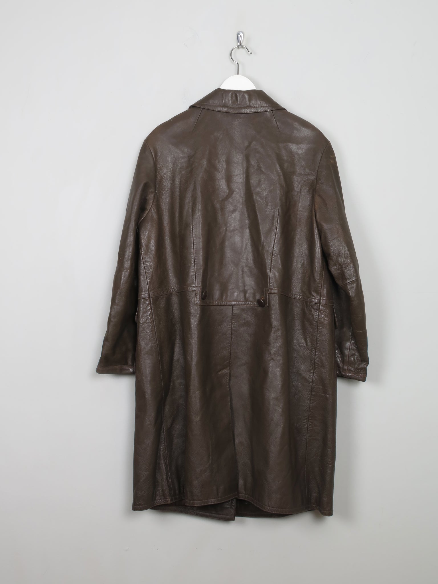 Women's Vintage Brown Leather Coat M/L