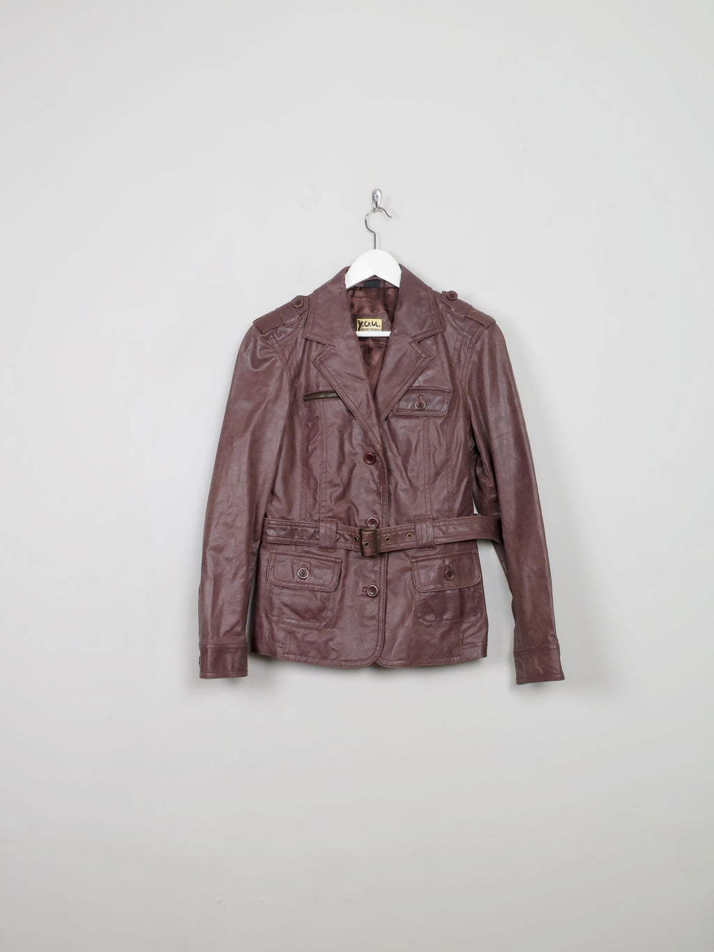 Women's Vintage Brown Leather Jacket S/M