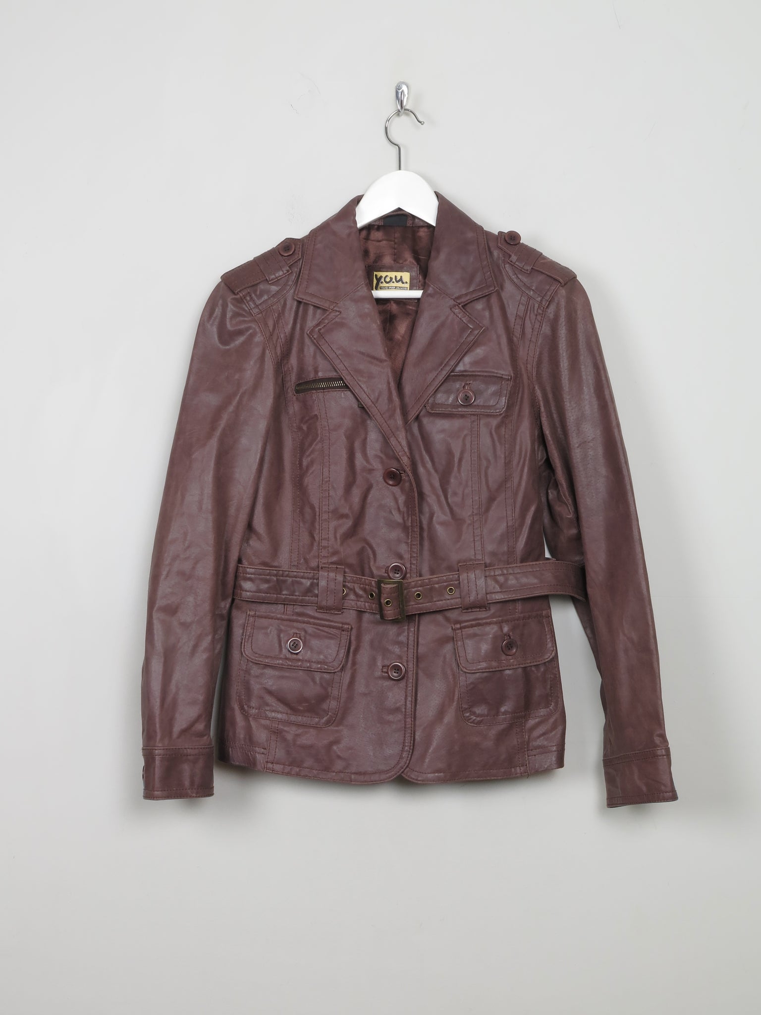 Women's Vintage Brown Leather Jacket S/M