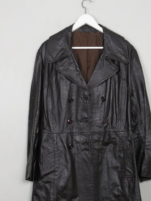 Women's Brown Leather Trench Coat M