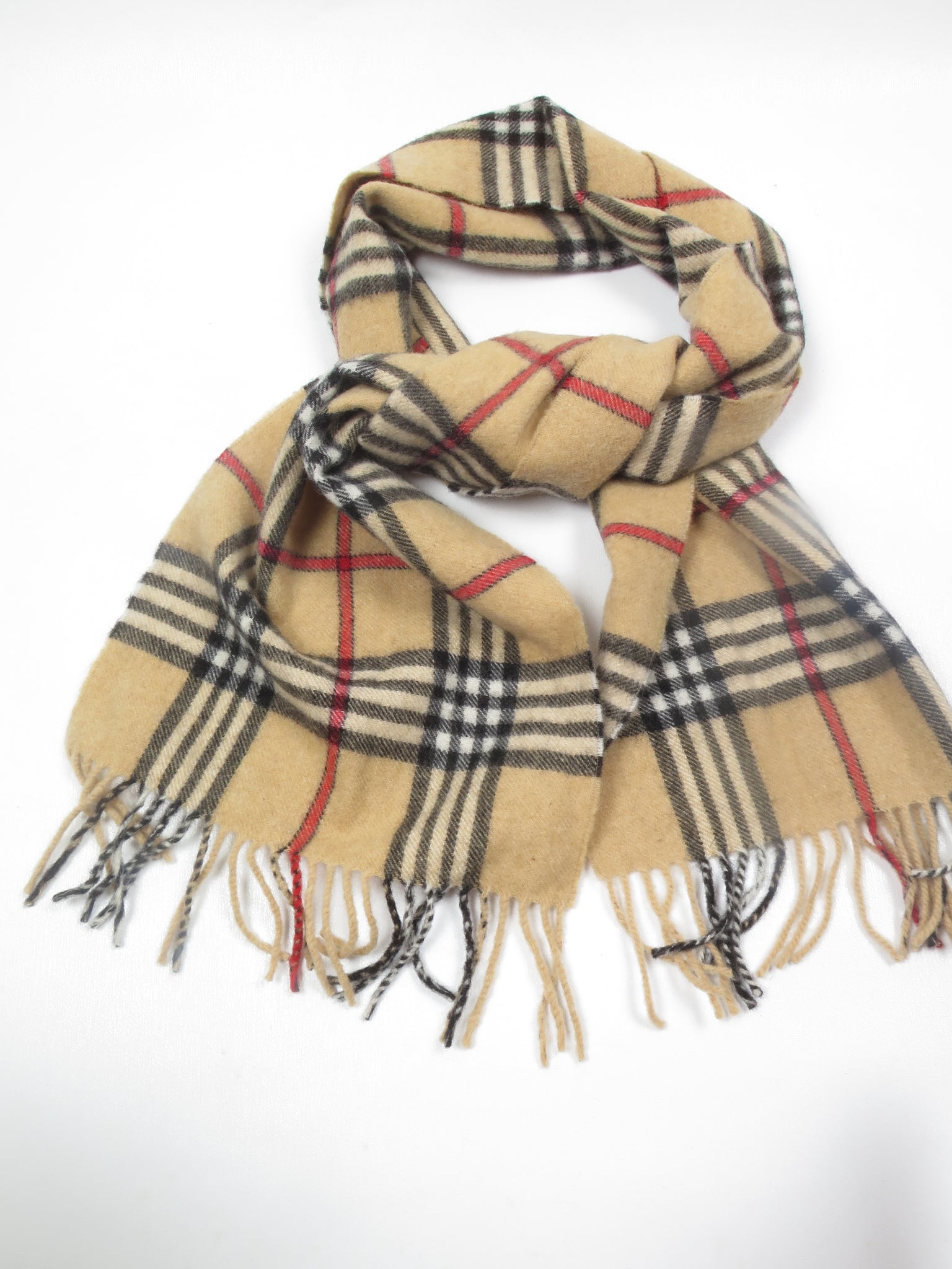 Vintage Unisex Check Scarf Wool