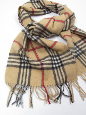 Vintage Unisex Check Scarf Wool