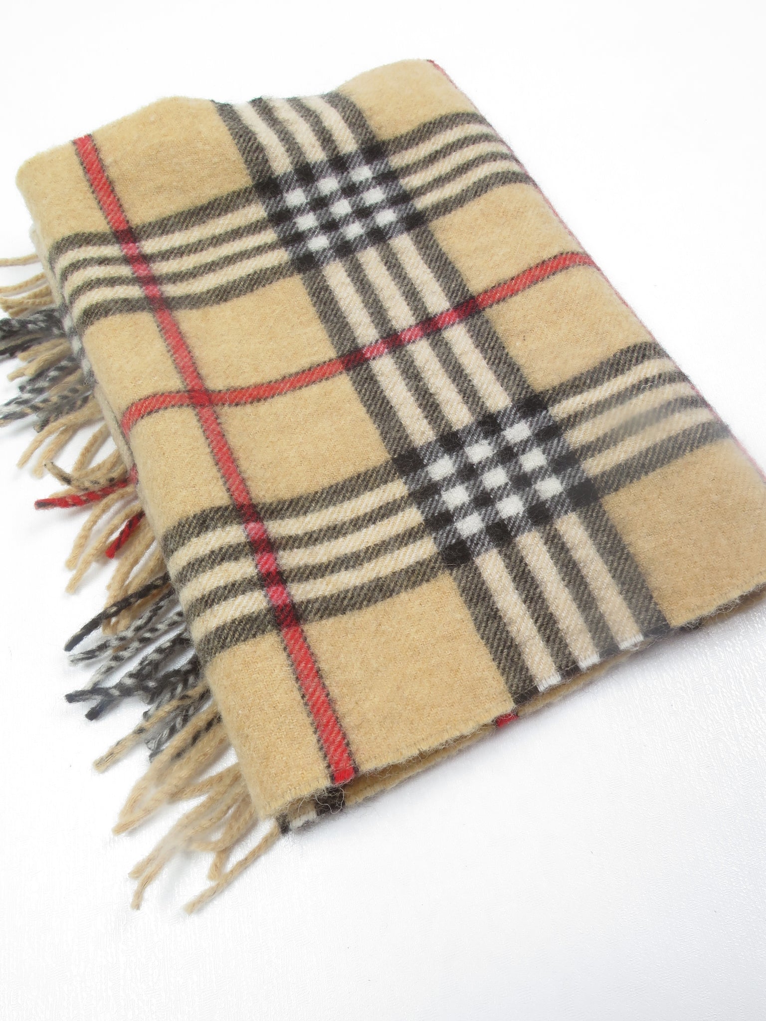 Vintage Unisex Check Scarf Wool