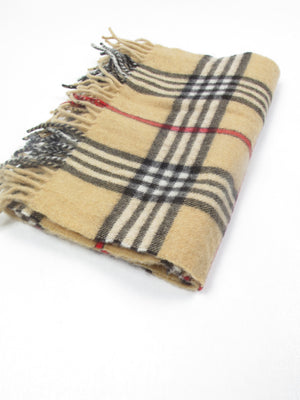 Vintage Unisex Check Scarf Wool