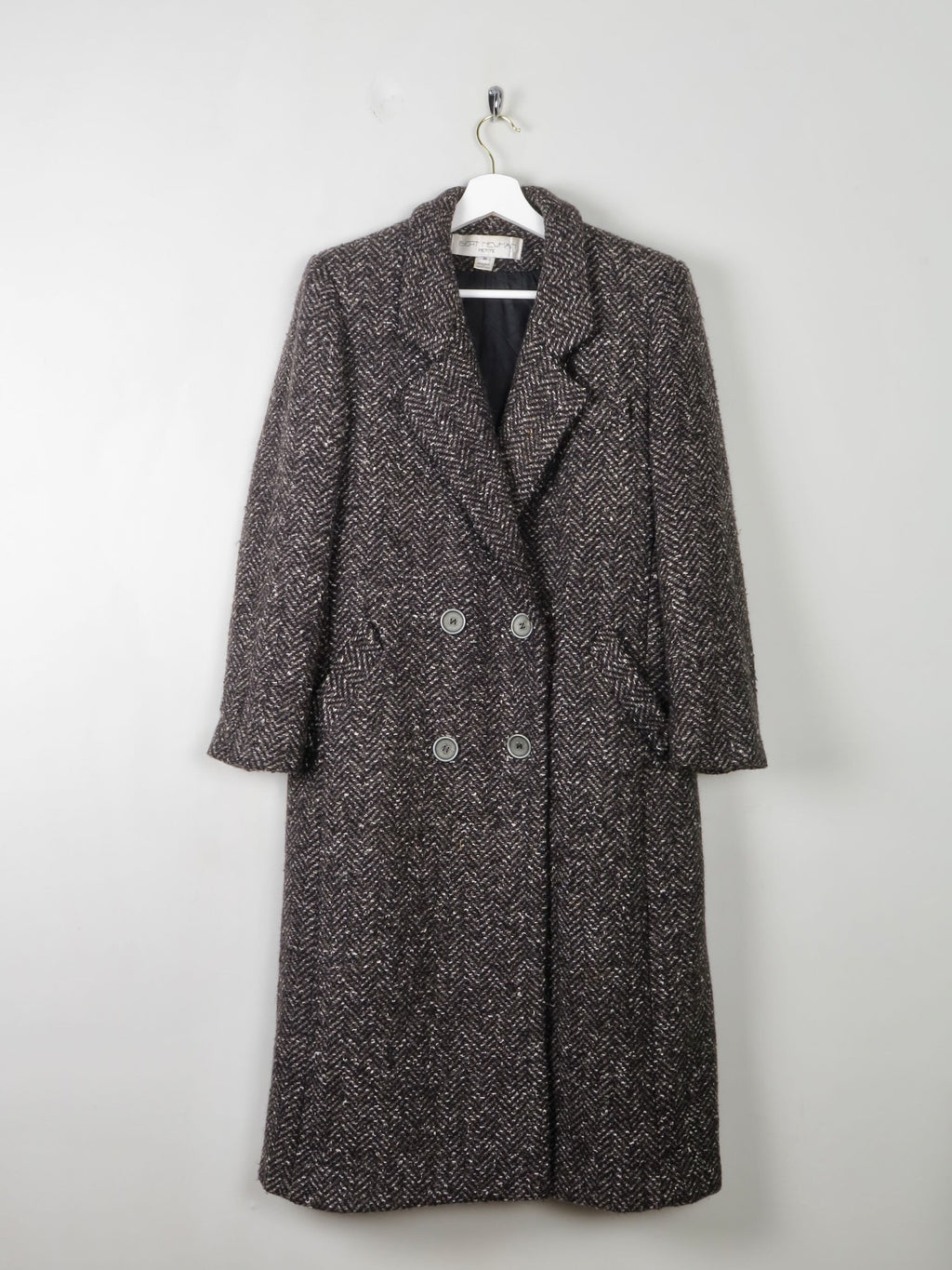 Women's Vintage Brown Tweed Coat M Petit Bert Newman - The Harlequin