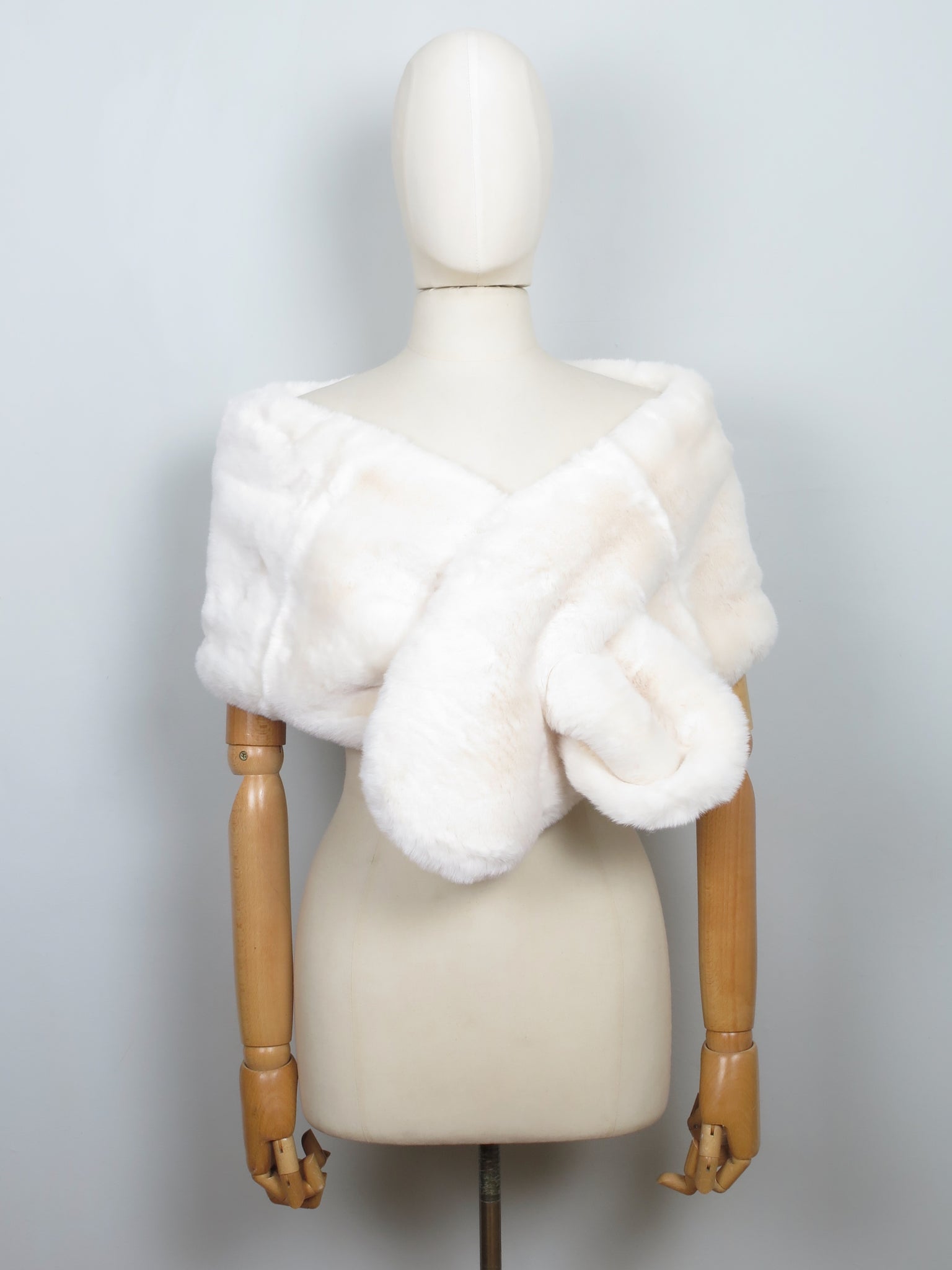 Vintage Style Faux Fur Wrap Shawl New