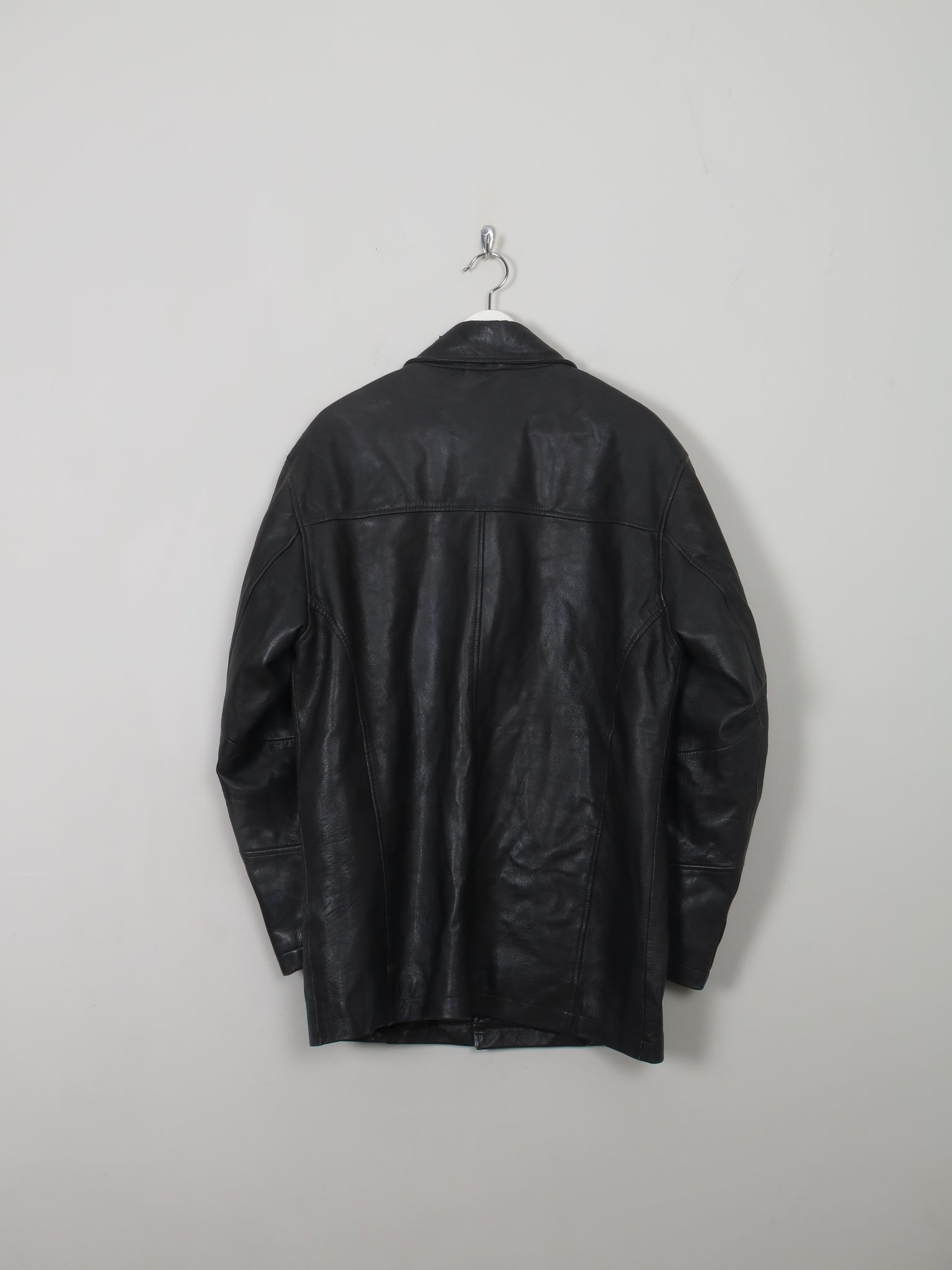 Men's Vintage Black Leather Jacket S