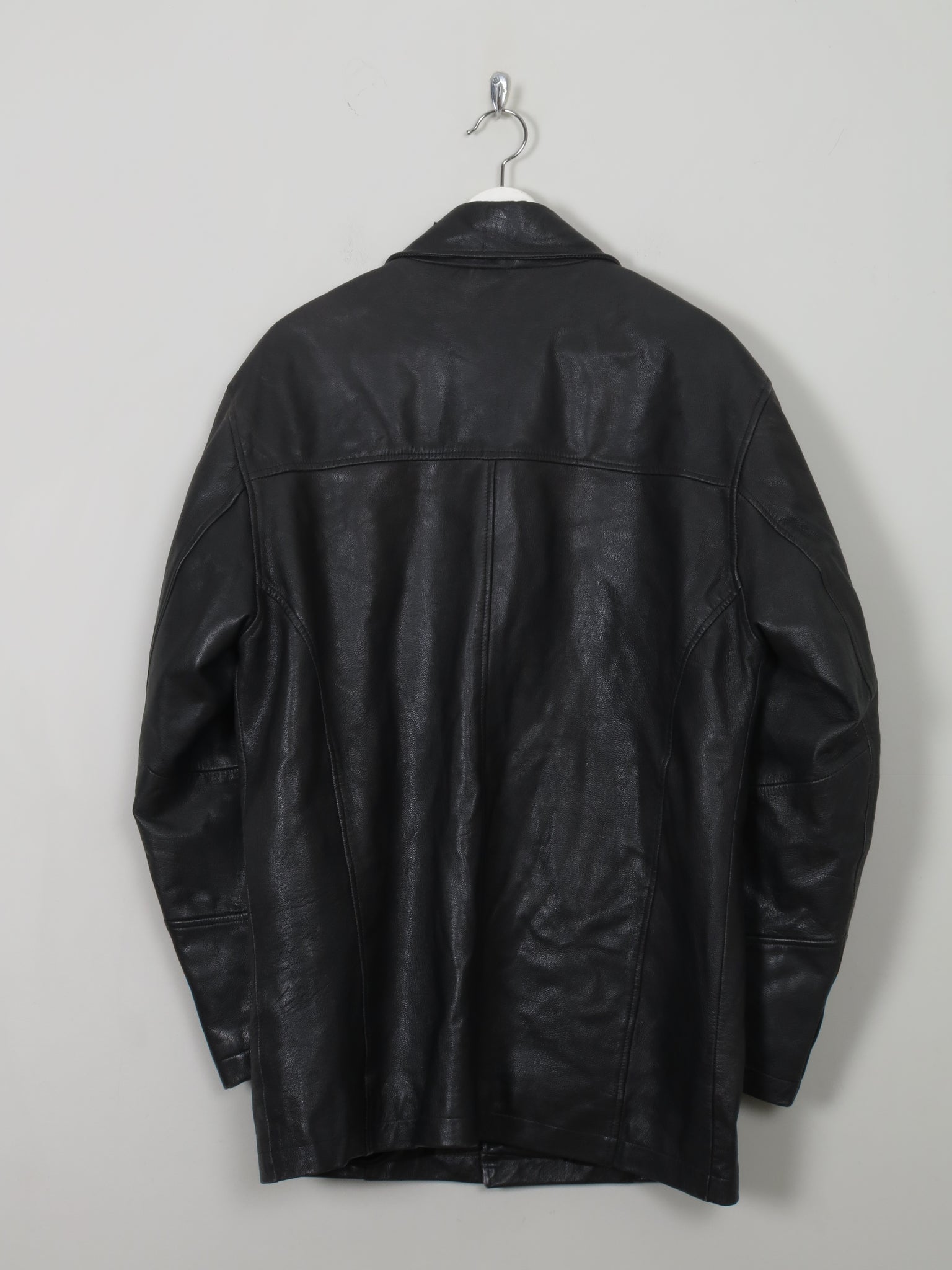 Men's Vintage Black Leather Jacket S