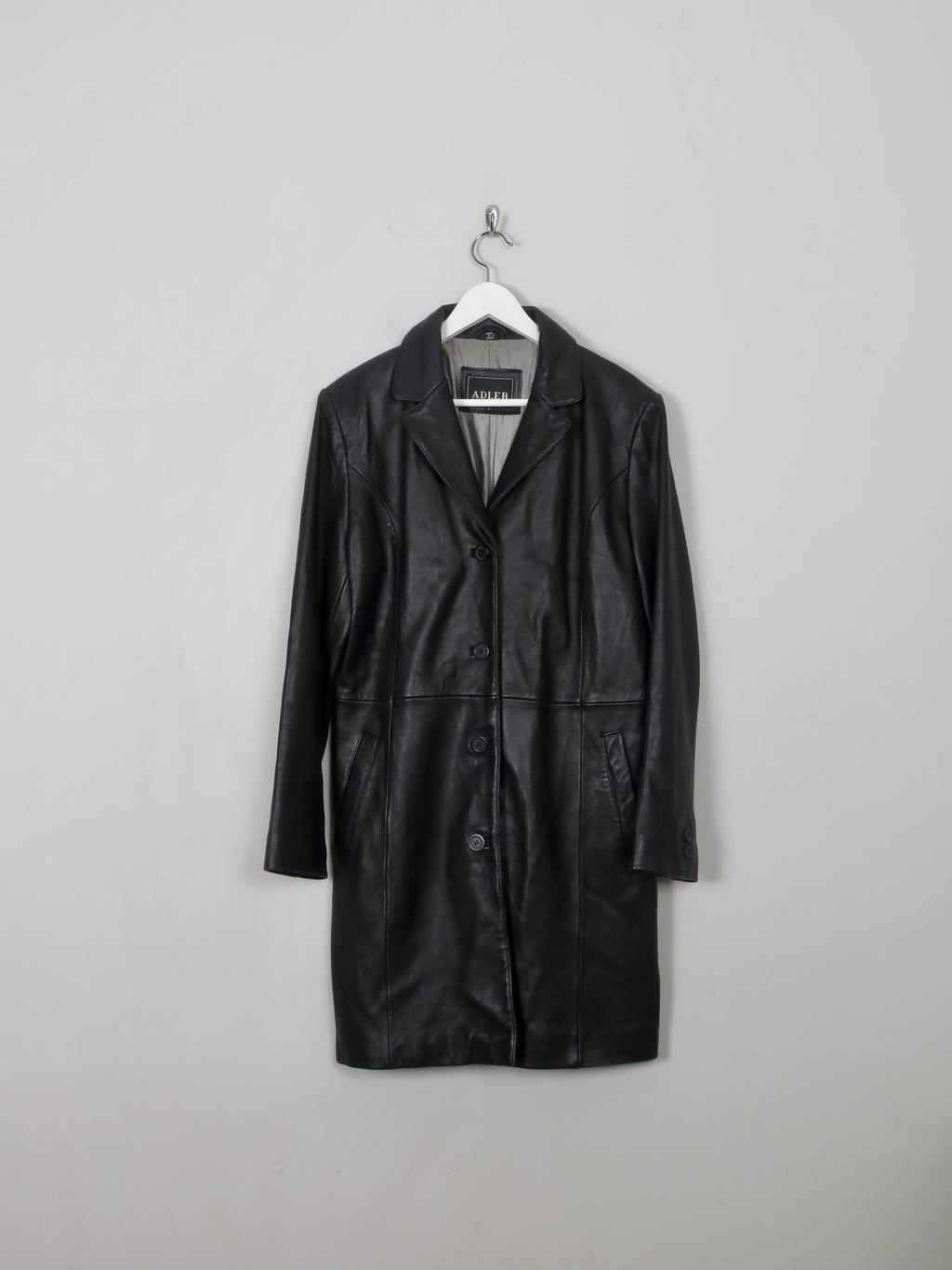 Women's Black Leather Short Coat  M/L