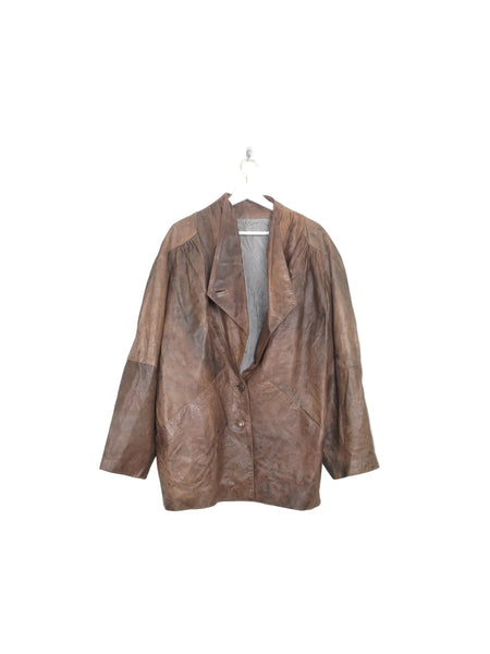 Women's Vintage 80s Brown Leather Jacket