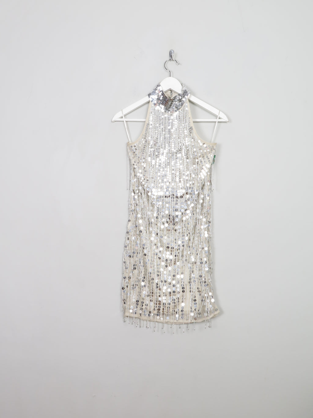 Silver Short Beaded & Fringed Party Dress 10