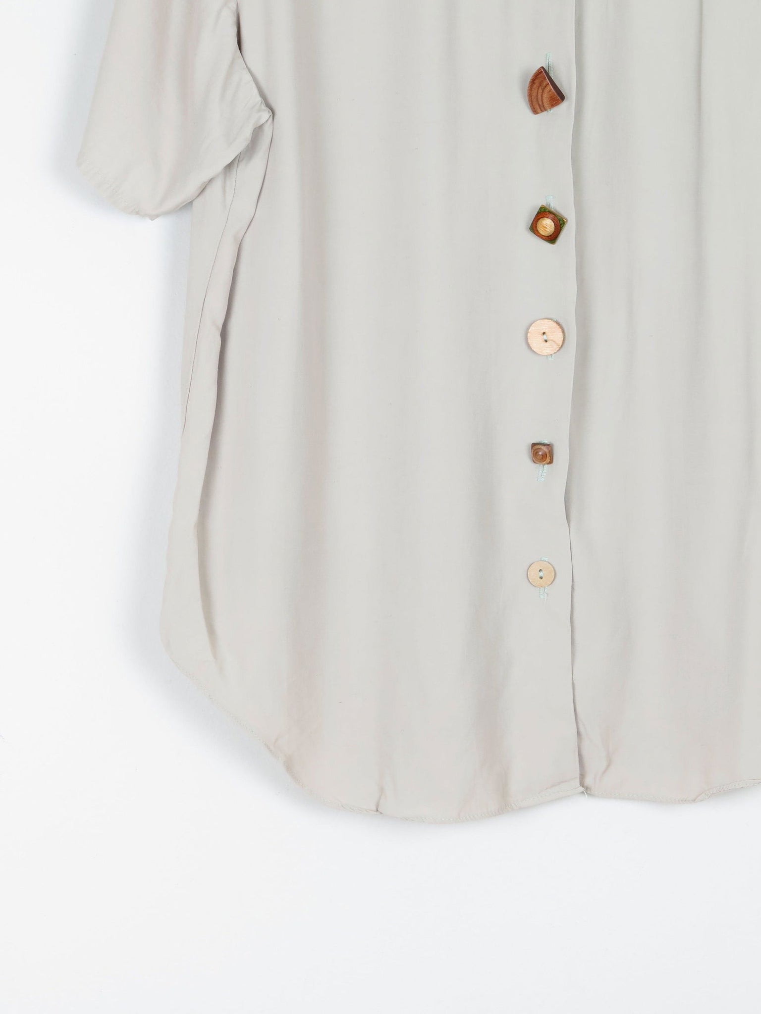 Khaki Vintage Short Sleeved Shirt Blouse S/M - The Harlequin
