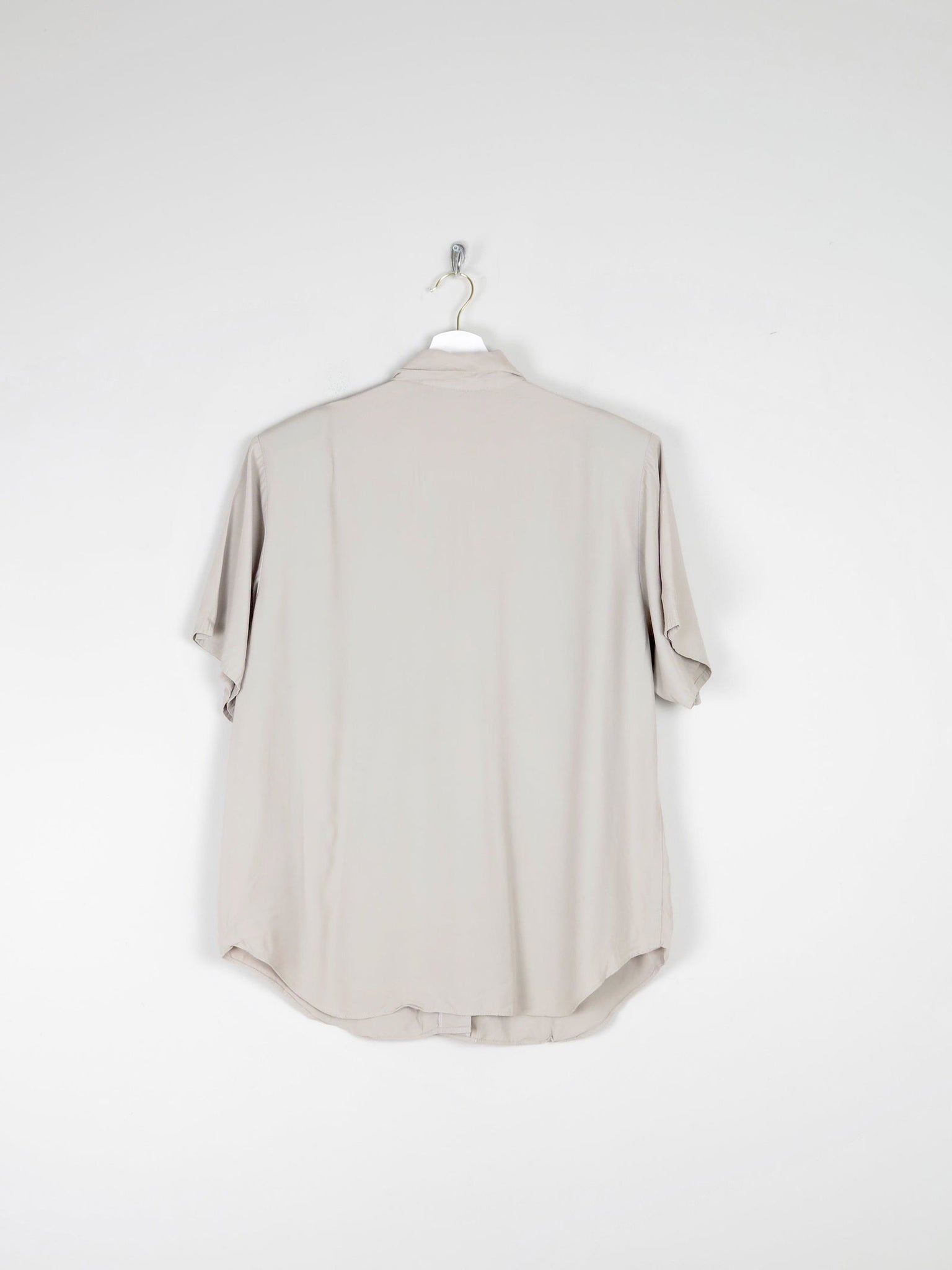Khaki Vintage Short Sleeved Shirt Blouse S/M - The Harlequin