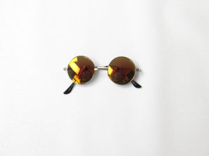 Lennon Round Mirrored Sunglasses With Different Coloured Lenses New - The Harlequin
