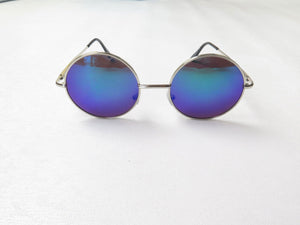 Lennon Round Mirrored Sunglasses With Different Coloured Lenses New - The Harlequin