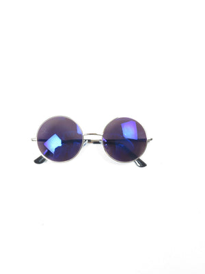 Lennon Round Mirrored Sunglasses With Different Coloured Lenses New - The Harlequin