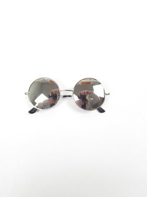 Lennon Round Mirrored Sunglasses With Different Coloured Lenses New - The Harlequin