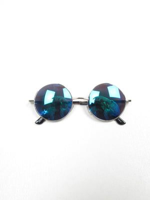 Lennon Round Mirrored Sunglasses With Different Coloured Lenses New - The Harlequin