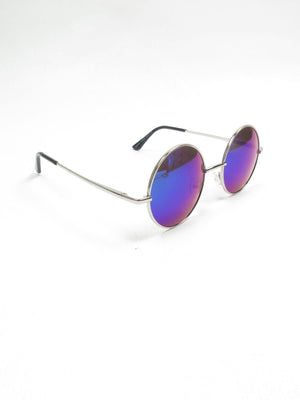 Lennon Round Mirrored Sunglasses With Different Coloured Lenses New - The Harlequin