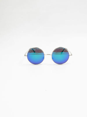 Lennon Round Mirrored Sunglasses With Different Coloured Lenses New - The Harlequin