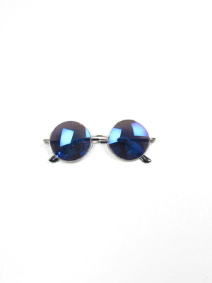 Lennon Round Mirrored Sunglasses With Different Coloured Lenses New - The Harlequin
