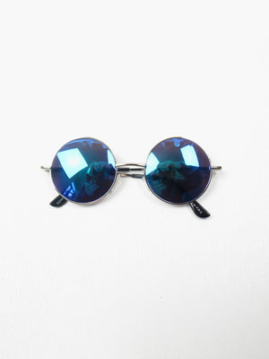 Lennon Round Mirrored Sunglasses With Different Coloured Lenses New - The Harlequin