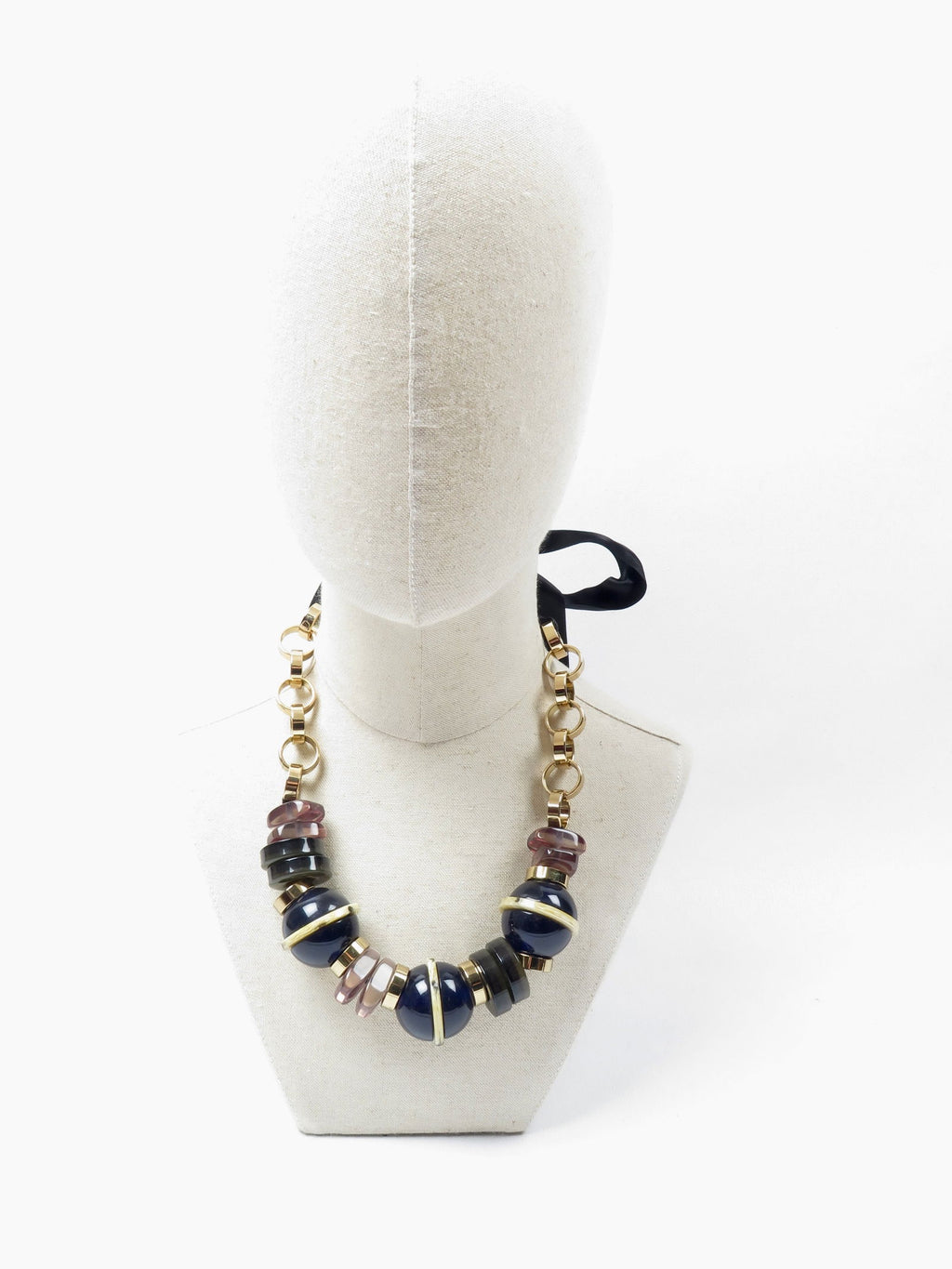 Marni Blue Necklace With Ribbon - The Harlequin