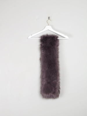 Mauve /Grey Faux Fur Neck Scarf - The Harlequin