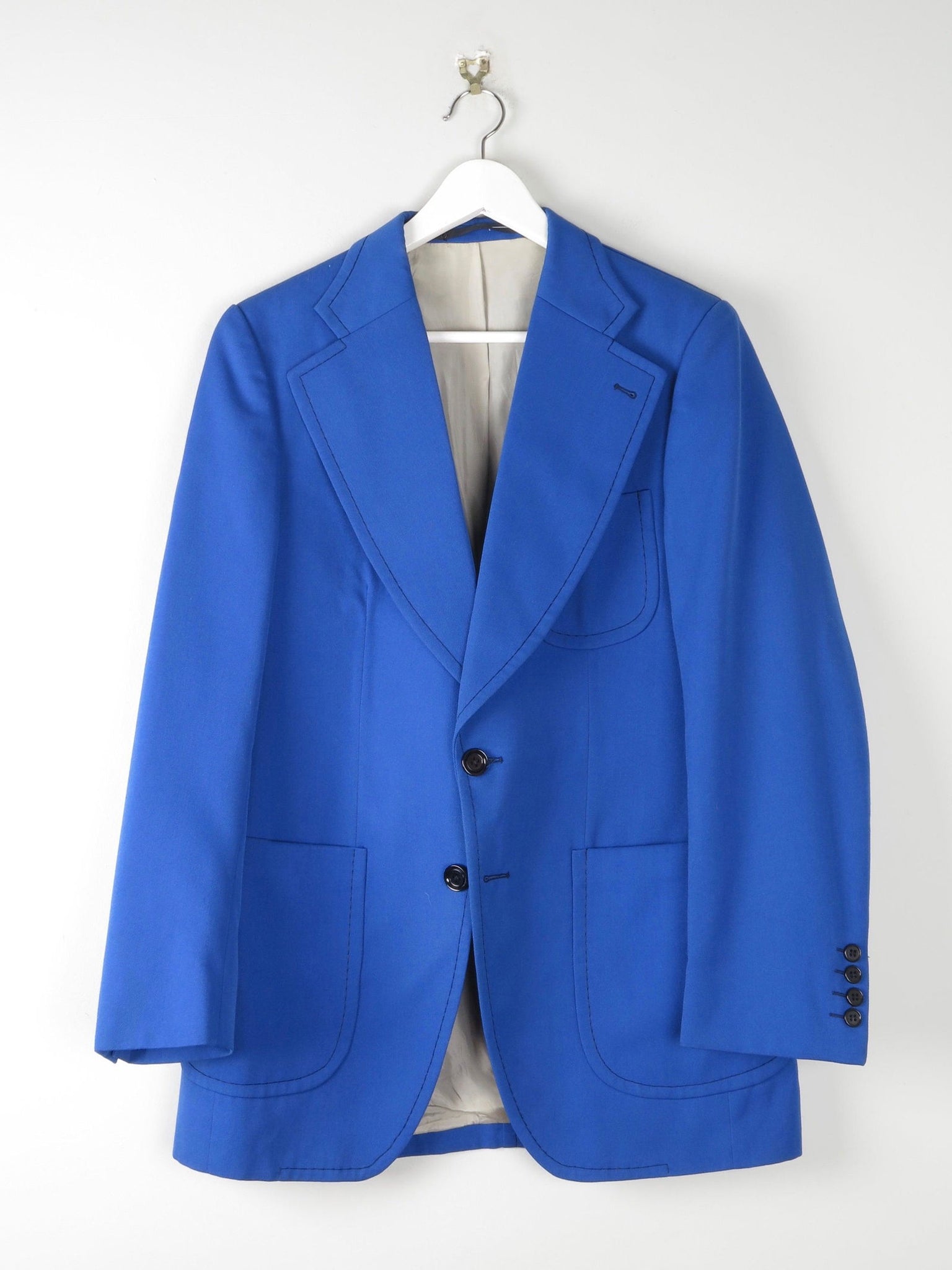 Men's 1970s Electric Blue Tailored Jacket 40" - The Harlequin