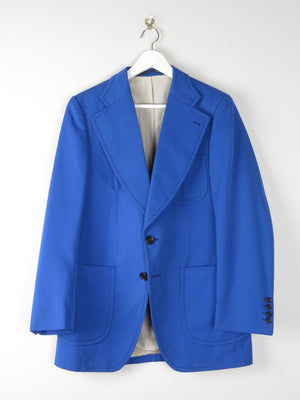 Men's 1970s Electric Blue Tailored Jacket 40" - The Harlequin
