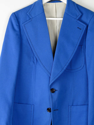 Men's 1970s Electric Blue Tailored Jacket 40" - The Harlequin