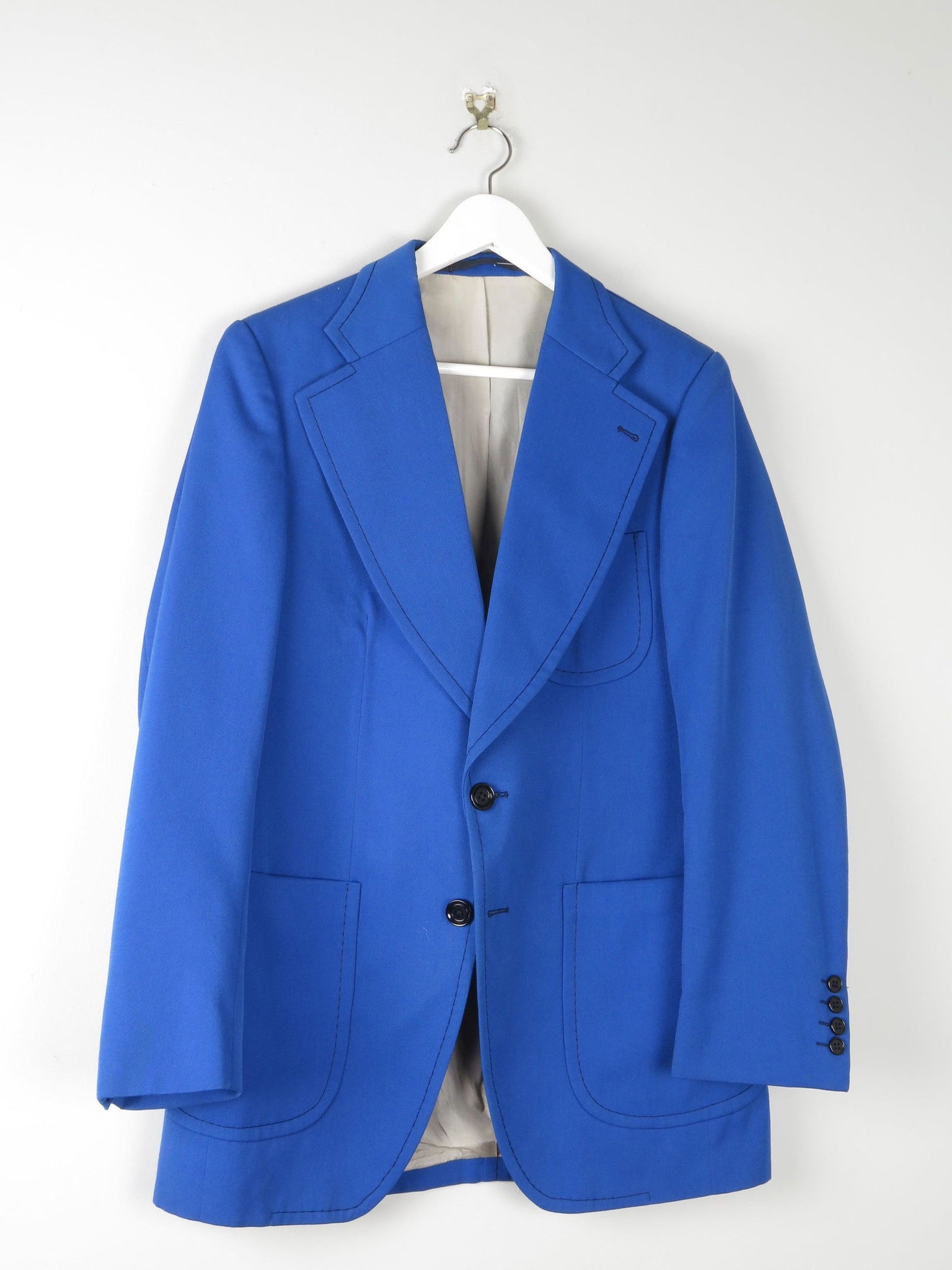 Men's 1970s Electric Blue Tailored Jacket 40" - The Harlequin