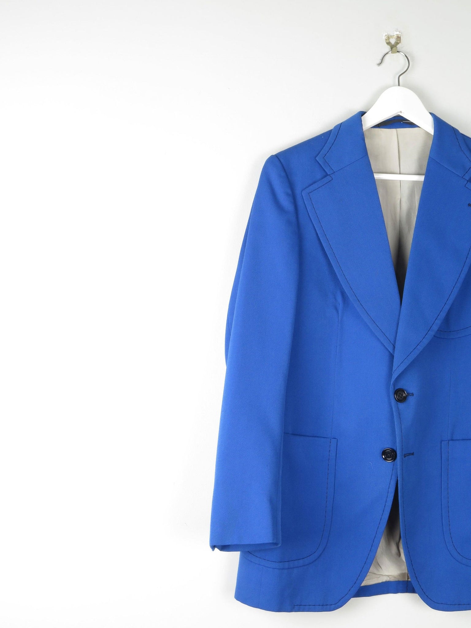 Men's 1970s Electric Blue Tailored Jacket 40" - The Harlequin