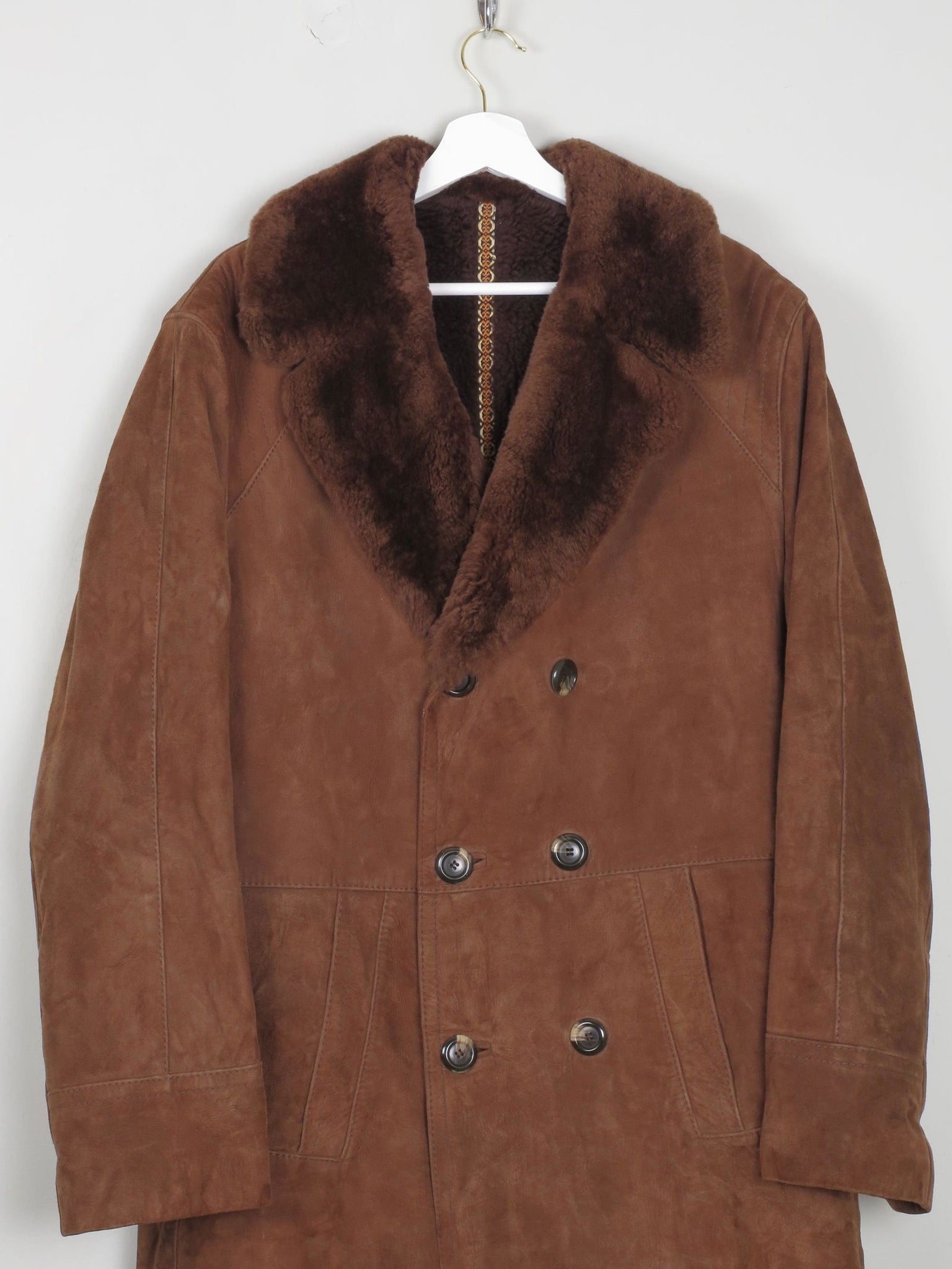 Men's 1970s Vintage Sheepskin Coat 44/ Large - The Harlequin
