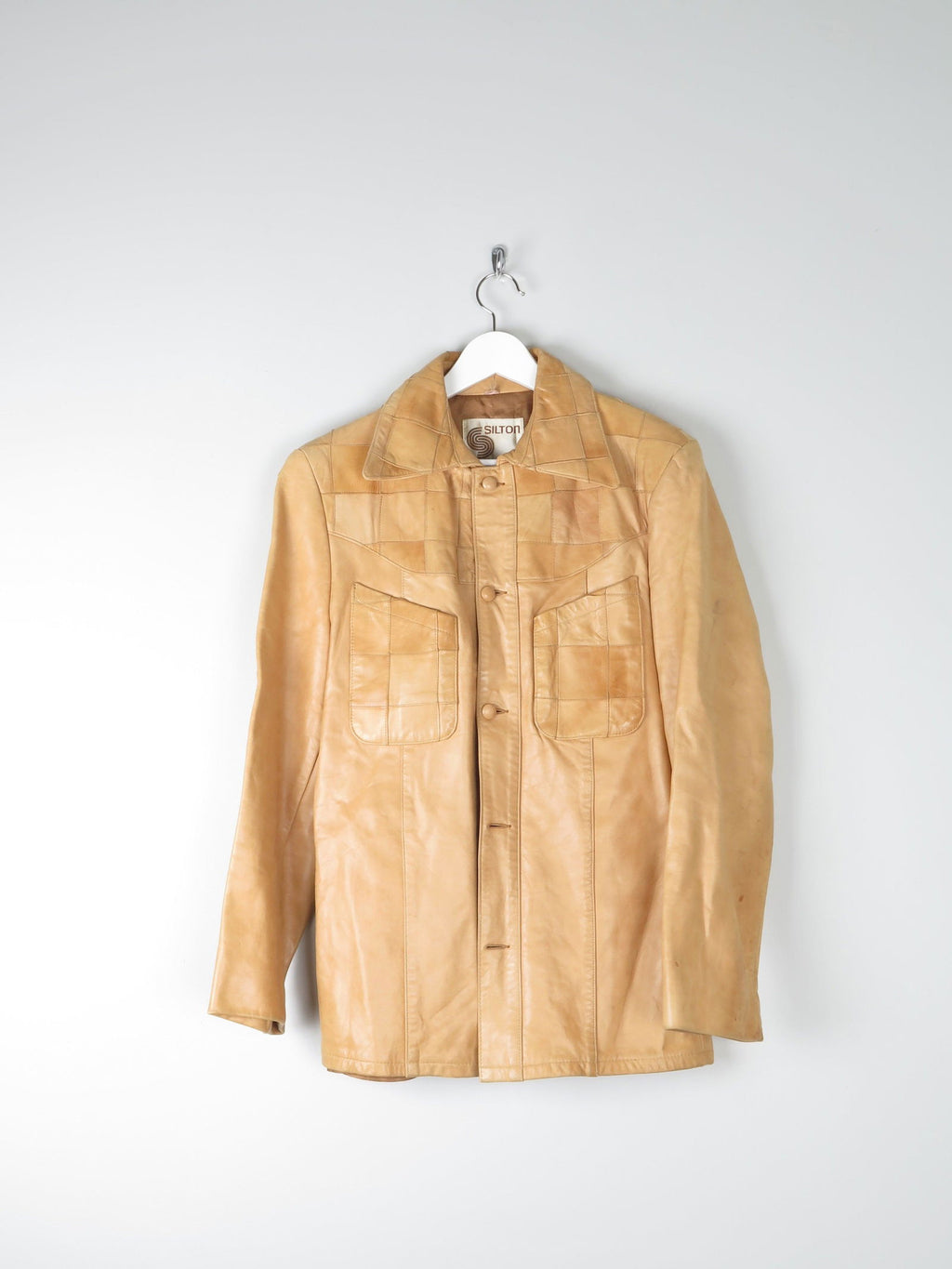 Men's 1970s Vintage Tan Leather Jacket 40" S/M - The Harlequin