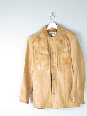 Men's 1970s Vintage Tan Leather Jacket 40" S/M - The Harlequin
